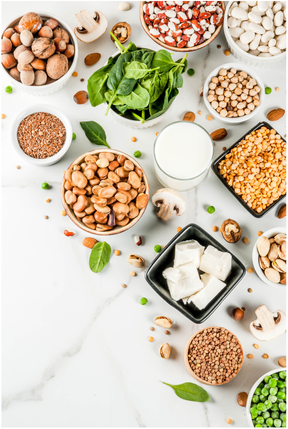 Picture of bowls and plates of foods.