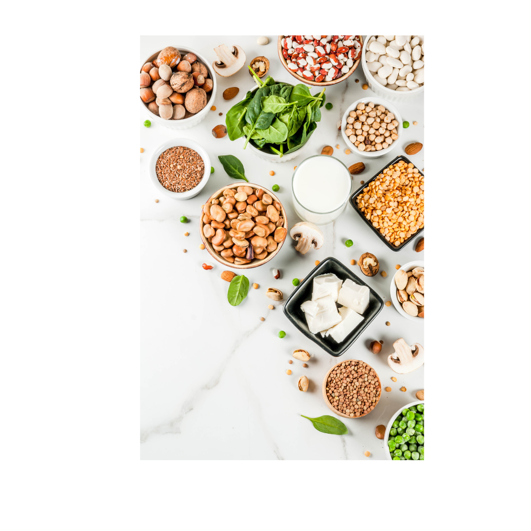 Picture of bowls and plates of foods.