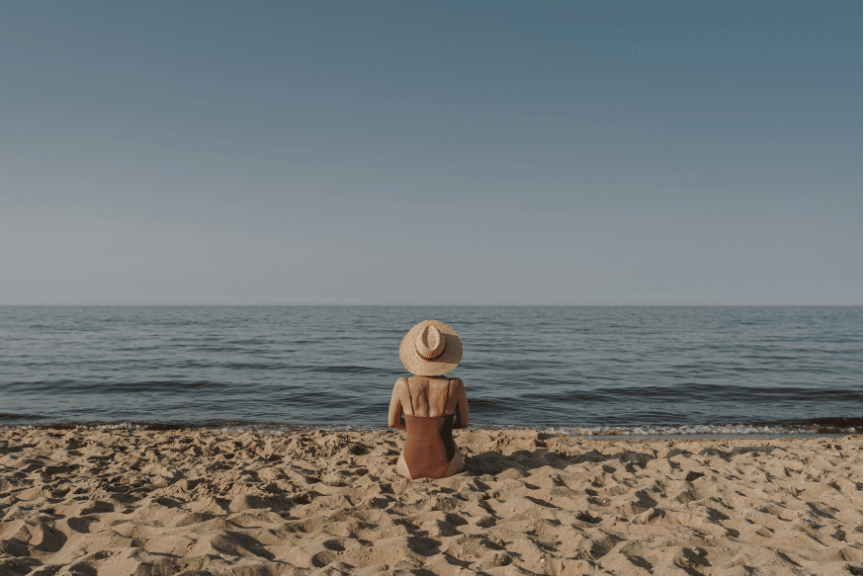 A confident business woman taking time for self-care.