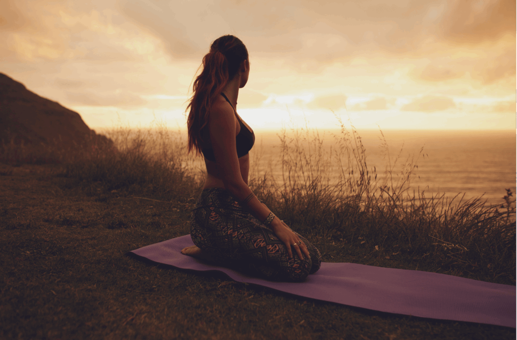 A woman living her affirmations for personal power through self-care.