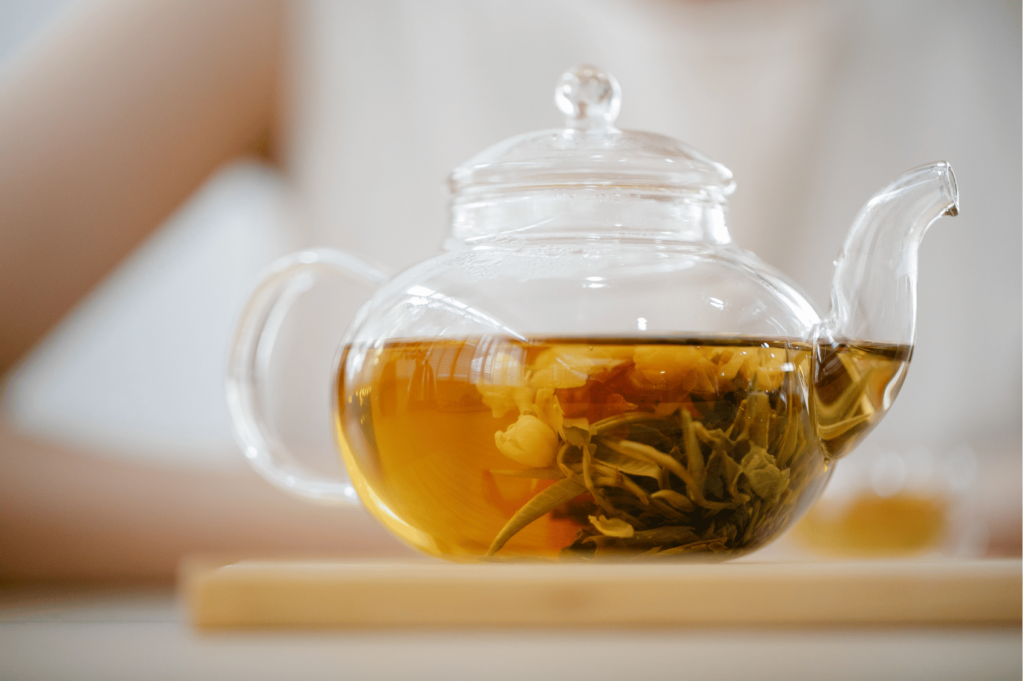 Herbal tea as part of a stress relief kit.