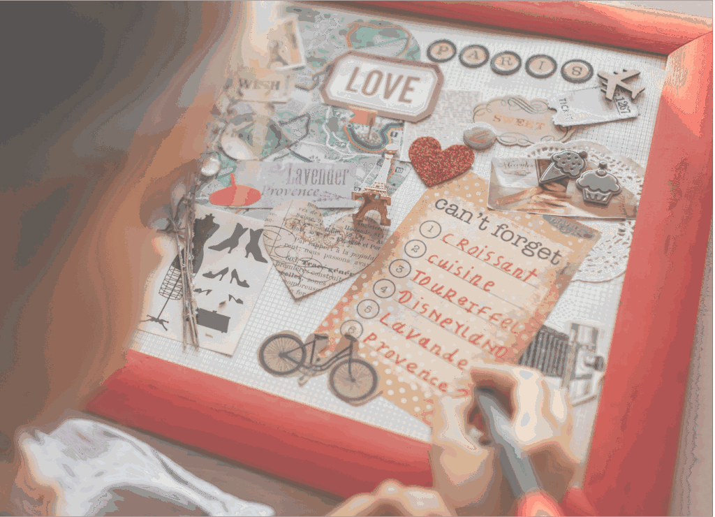 Example of a vision board party theme.